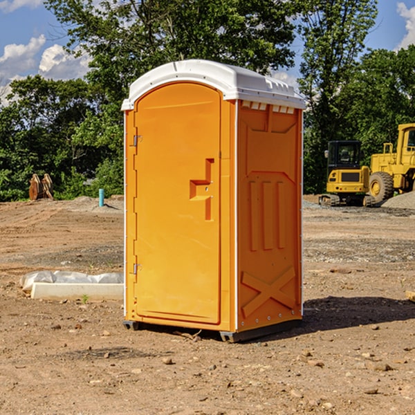 can i customize the exterior of the porta potties with my event logo or branding in Elm Hall MI